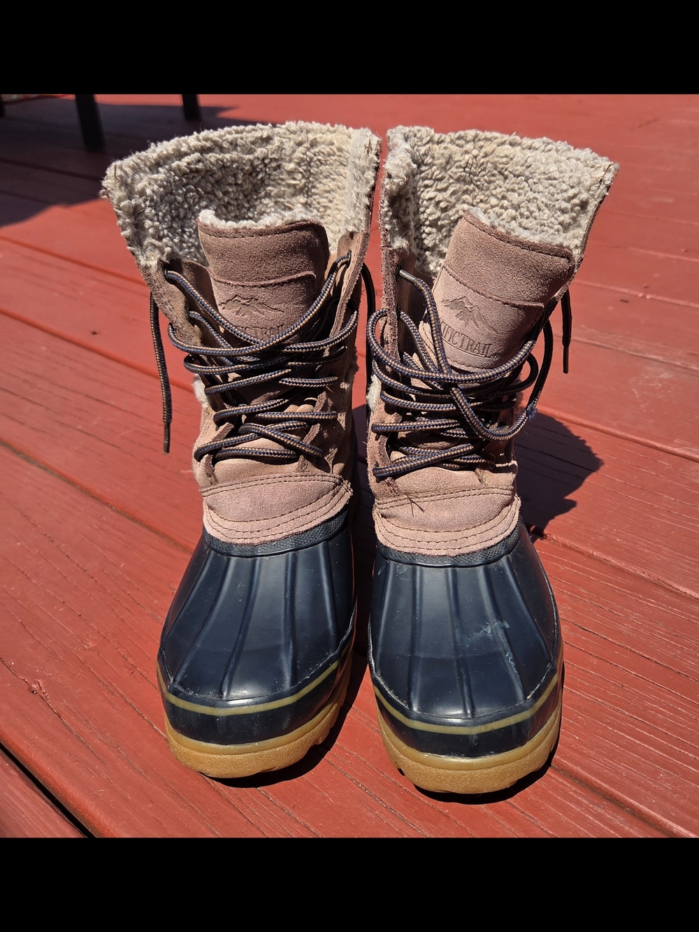 Pacific Trail Women’s Tan Brown Waterproof Duck Boots with Sherpa Lining